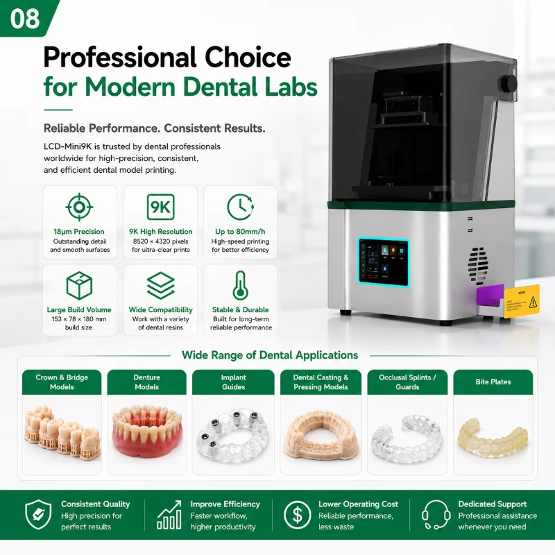 Dental 3D Printer Resin - High Precision 9K LCD Dental Lab