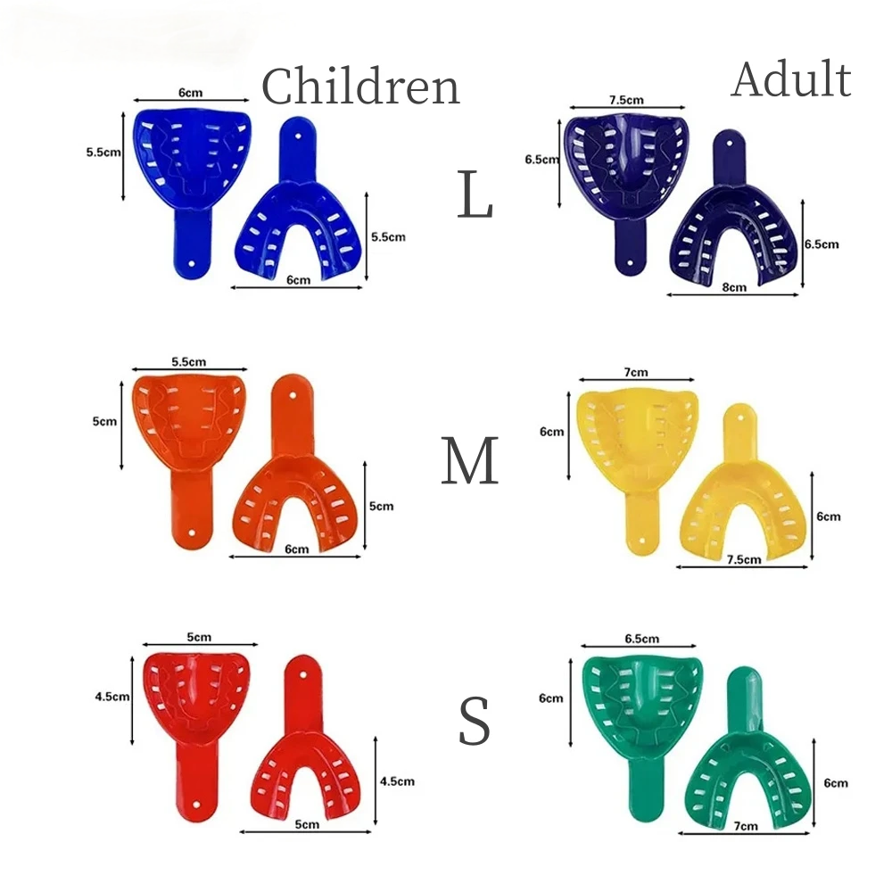 Dental Impression Material Kit - 12Pcs/Set Disposable Plastic Dental Impression Trays