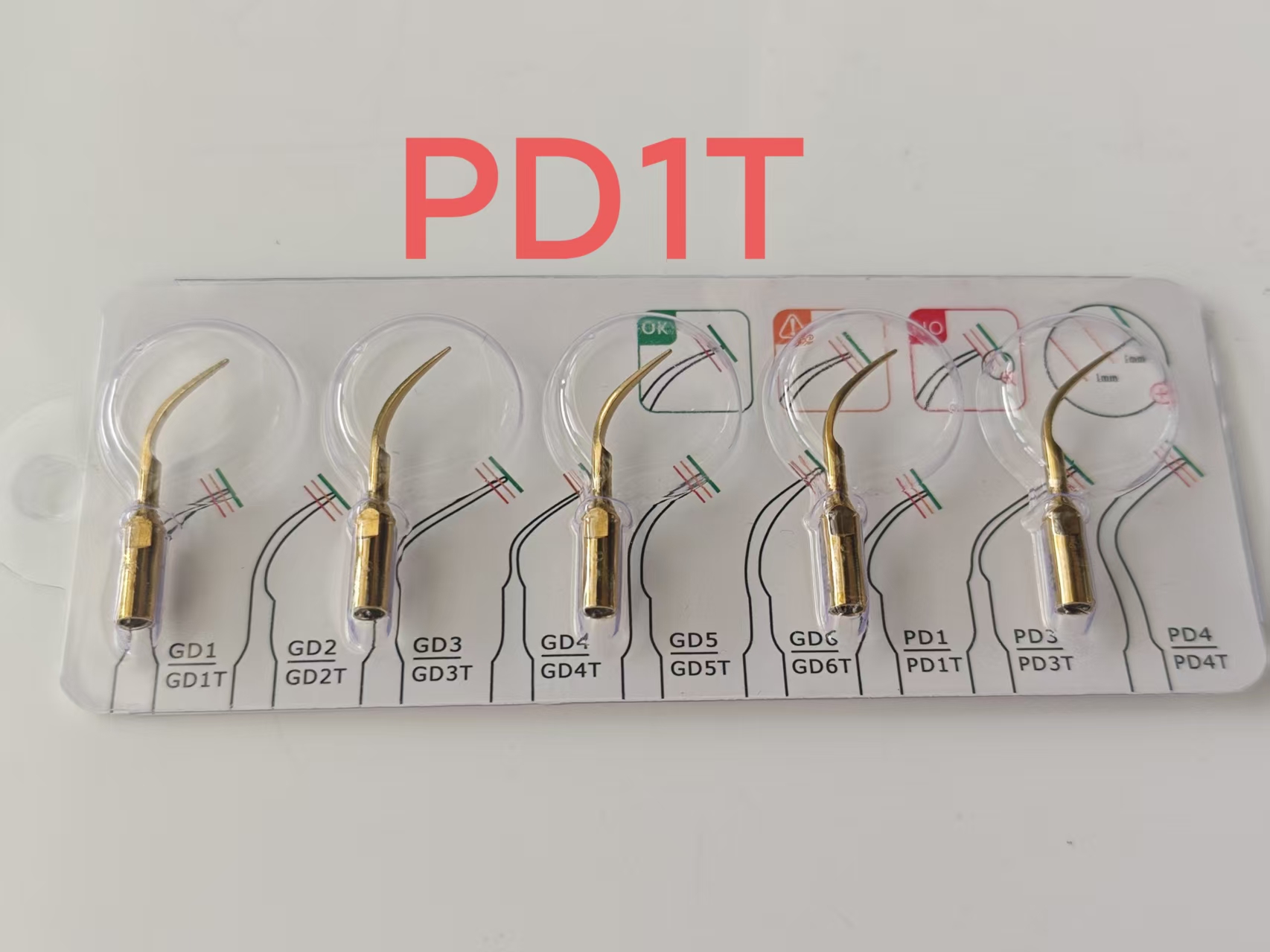 Dental Ultrasonic Scaler - 5Pcs Titanium Gold Dental Ultrasonic Scaler