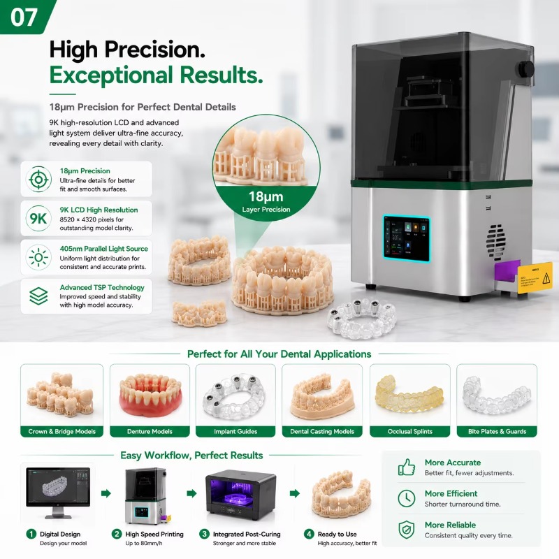 High Precision 9K LCD Dental L - Dental 3D Printer Resin recension och pris